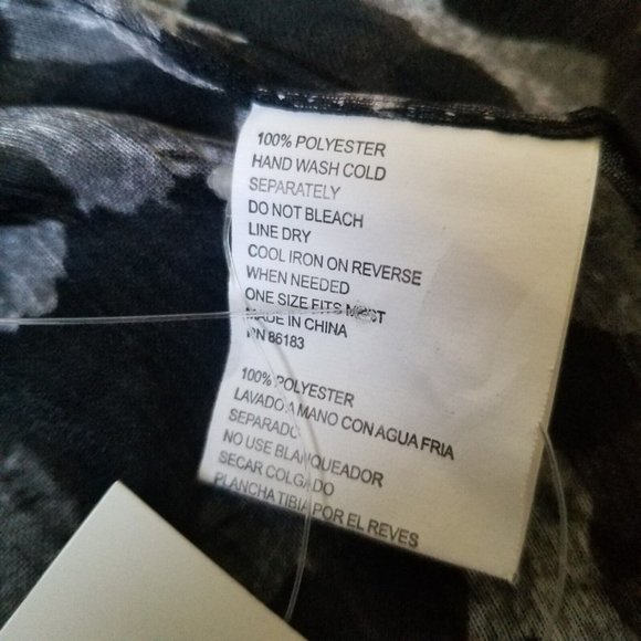 Wilson's Leather 3 in 1 Scarf Fashion Sarong Coverup Black Leopard Print w Tags - Picture 11 of 12